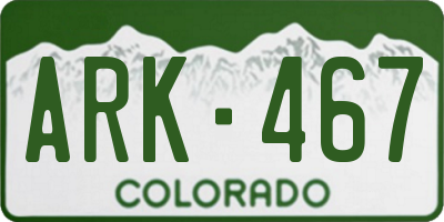 CO license plate ARK467