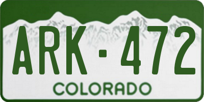 CO license plate ARK472