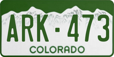 CO license plate ARK473