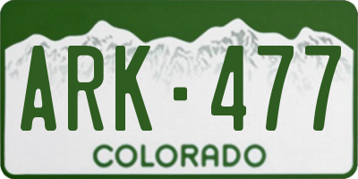 CO license plate ARK477