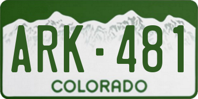 CO license plate ARK481