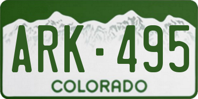 CO license plate ARK495
