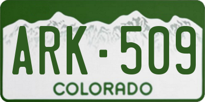 CO license plate ARK509