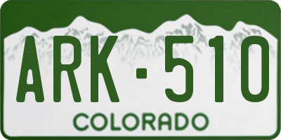 CO license plate ARK510