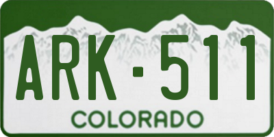 CO license plate ARK511