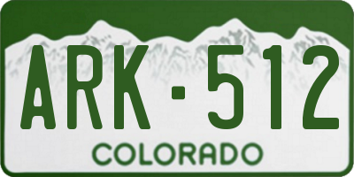 CO license plate ARK512