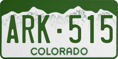CO license plate ARK515
