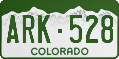 CO license plate ARK528