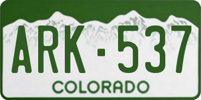 CO license plate ARK537