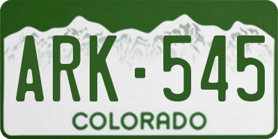 CO license plate ARK545