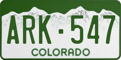 CO license plate ARK547