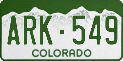 CO license plate ARK549