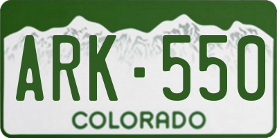 CO license plate ARK550