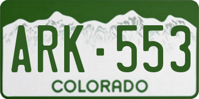 CO license plate ARK553