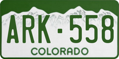 CO license plate ARK558