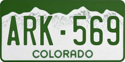 CO license plate ARK569