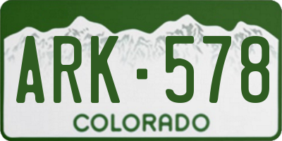 CO license plate ARK578