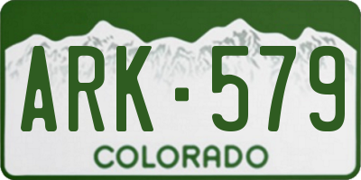 CO license plate ARK579