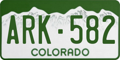 CO license plate ARK582