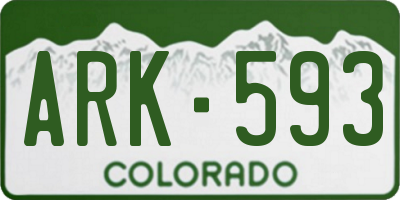 CO license plate ARK593
