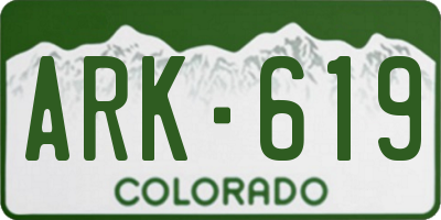 CO license plate ARK619