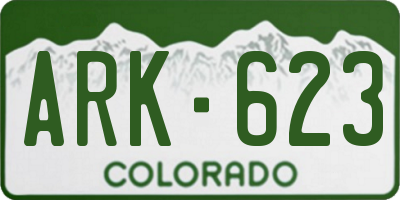 CO license plate ARK623