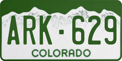 CO license plate ARK629