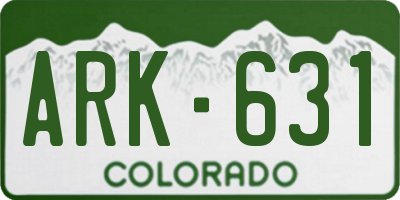 CO license plate ARK631