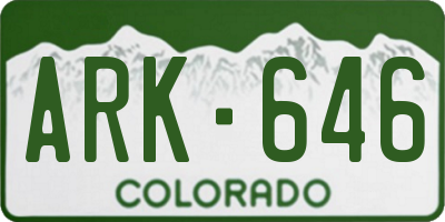 CO license plate ARK646