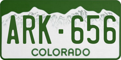 CO license plate ARK656