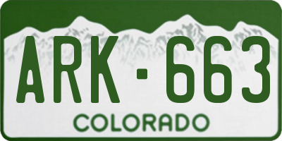 CO license plate ARK663