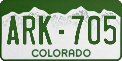 CO license plate ARK705