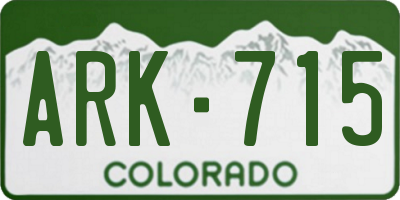 CO license plate ARK715