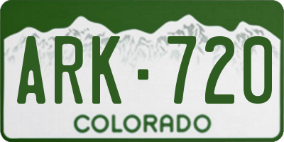 CO license plate ARK720
