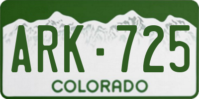 CO license plate ARK725