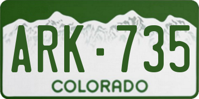 CO license plate ARK735