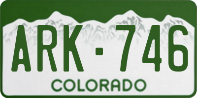 CO license plate ARK746