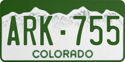 CO license plate ARK755