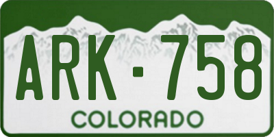 CO license plate ARK758