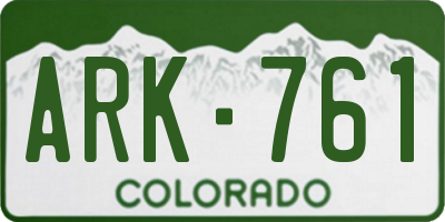 CO license plate ARK761