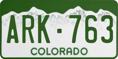 CO license plate ARK763