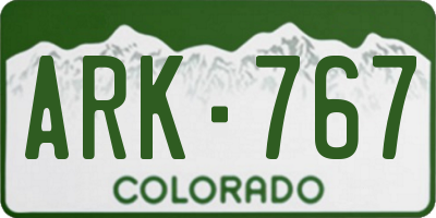 CO license plate ARK767
