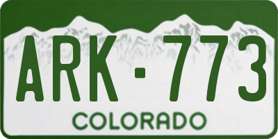CO license plate ARK773