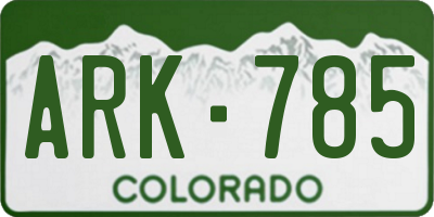 CO license plate ARK785