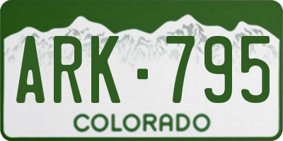 CO license plate ARK795