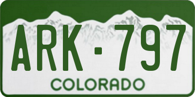 CO license plate ARK797