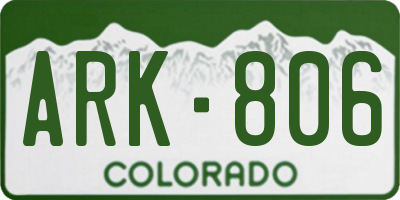 CO license plate ARK806