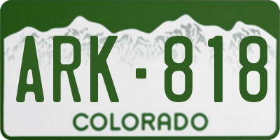 CO license plate ARK818