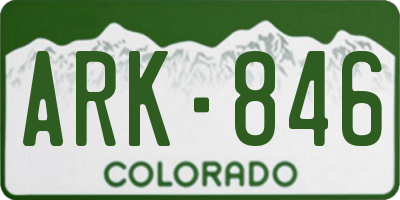 CO license plate ARK846