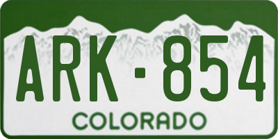 CO license plate ARK854